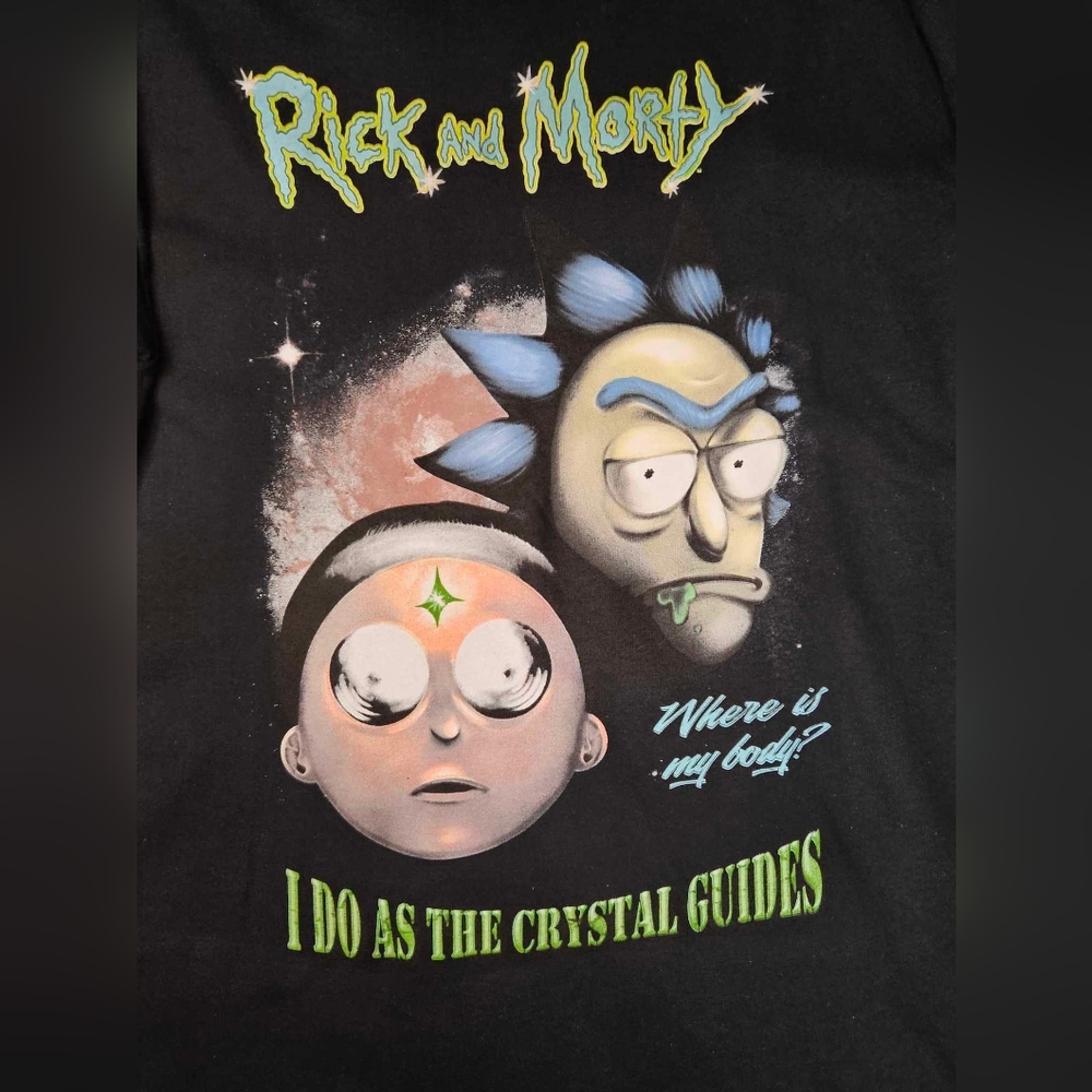 Rick And Morty Cartoon Network T-Shirt Mens Large Graphic Cartoon Casua Tee NEW - Picture 2 of 7